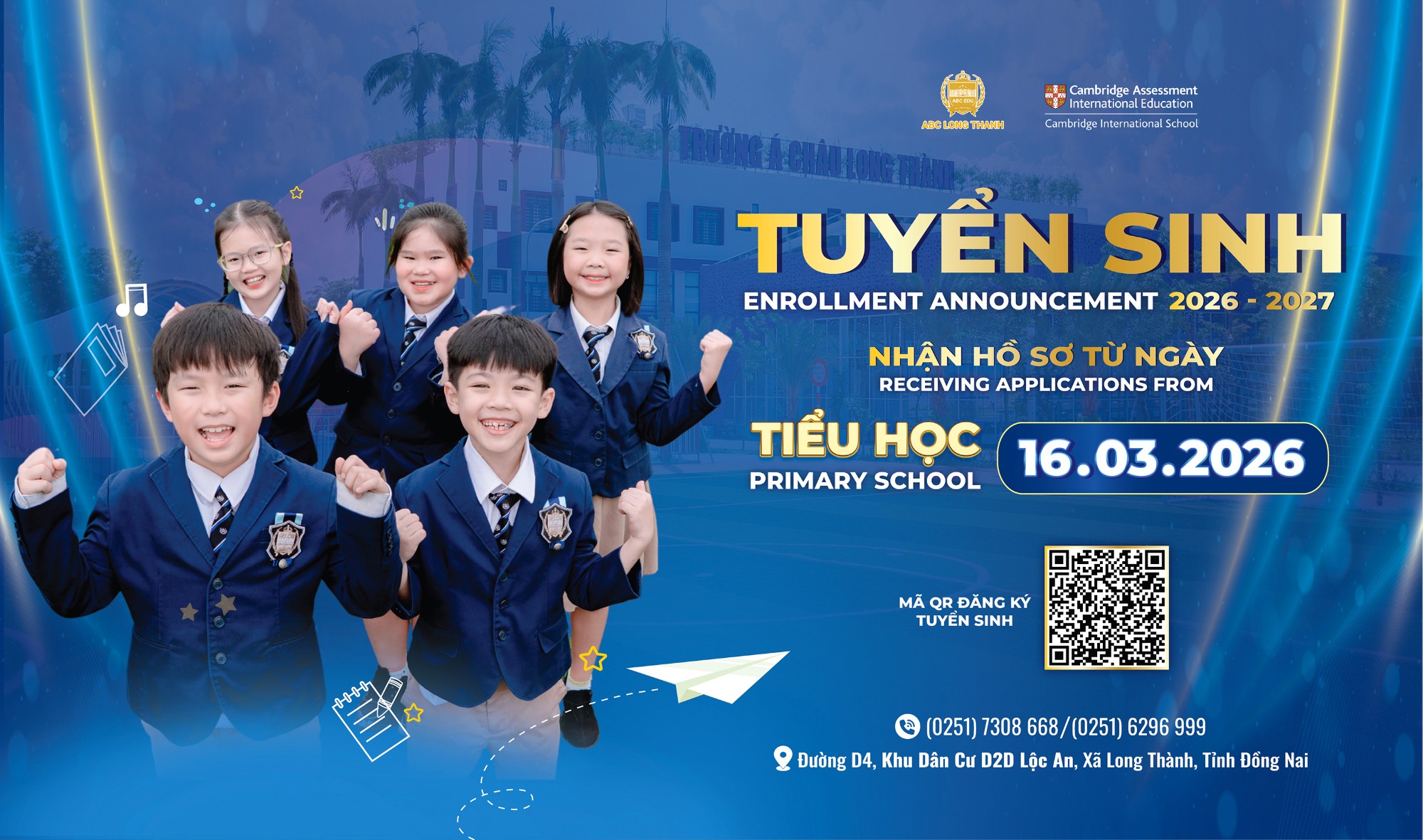 TRƯỜNG Á CHÂU LONG THÀNH CHÍNH THỨC KHỞI ĐỘNG MÙA TUYỂN SINH NĂM HỌC 2026 – 2027