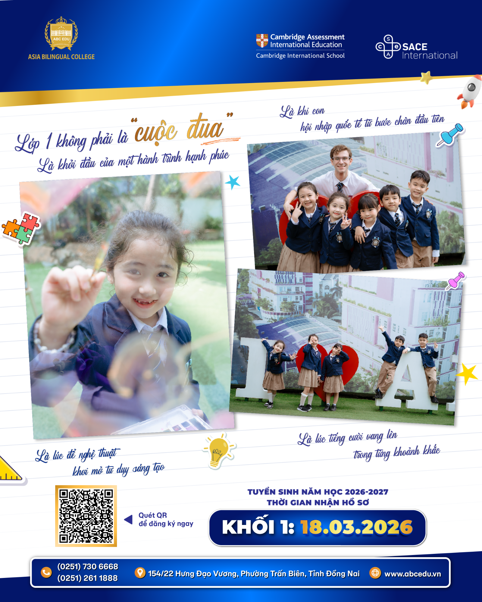 LỚP 1 KHÔNG PHẢI LÀ “CUỘC ĐUA” MÀ LÀ KHỞI ĐẦU CỦA MỘT HÀNH TRÌNH HẠNH PHÚC