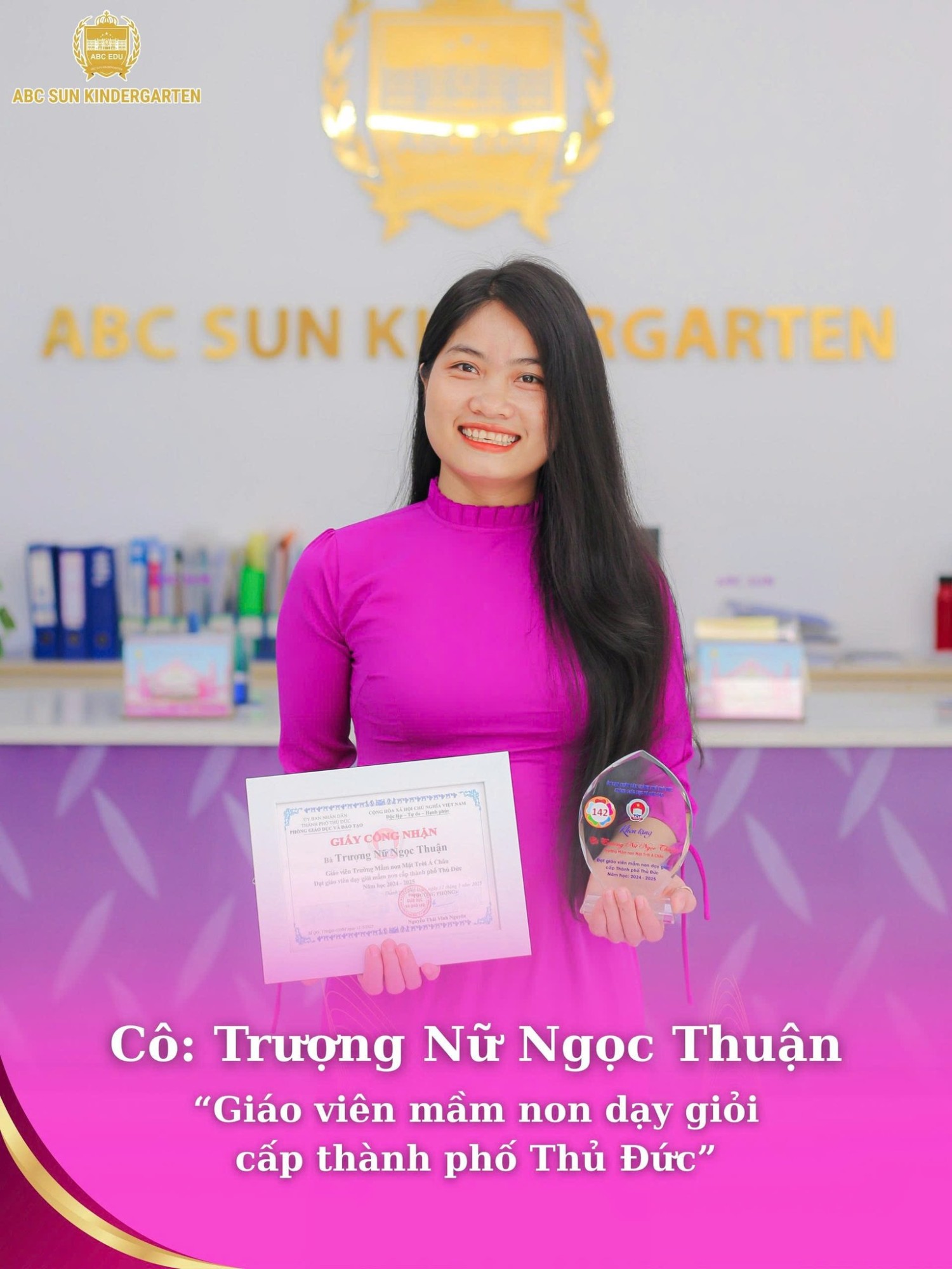 TỰ HÀO GỌI TÊN GIÁO VIÊN XUẤT SẮC ĐẠT DANH HIỆU “GIÁO VIÊN MẦM NON DẠY GIỎI” CẤP THÀNH PHỐ THỦ ĐỨC NĂM HỌC 2024–2025