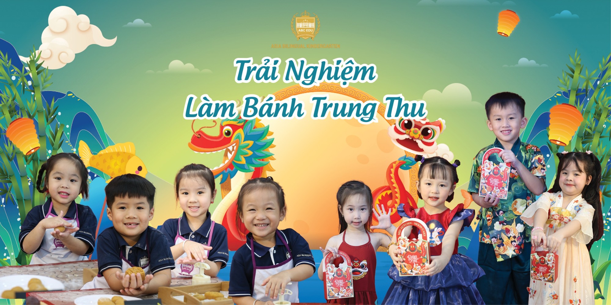 Moon Cake: Bé Làm Bánh Trung Thu – Trải Nghiệm Văn Hóa Truyền Thống Tại Mầm non ABC Á Châu