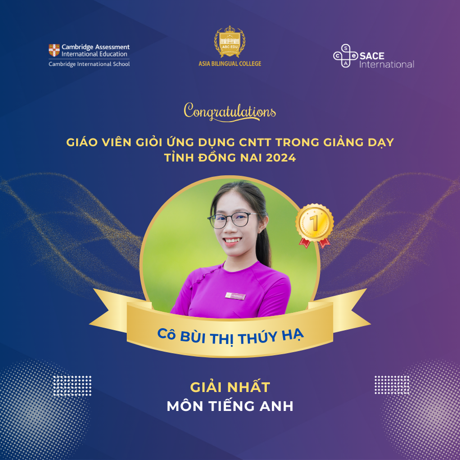 Vinh danh Giáo viên đạt giải cao trong cuộc thi "Giáo viên giỏi ứng dụng công nghệ thông tin trong giảng dạy tỉnh Đồng Nai năm 2024